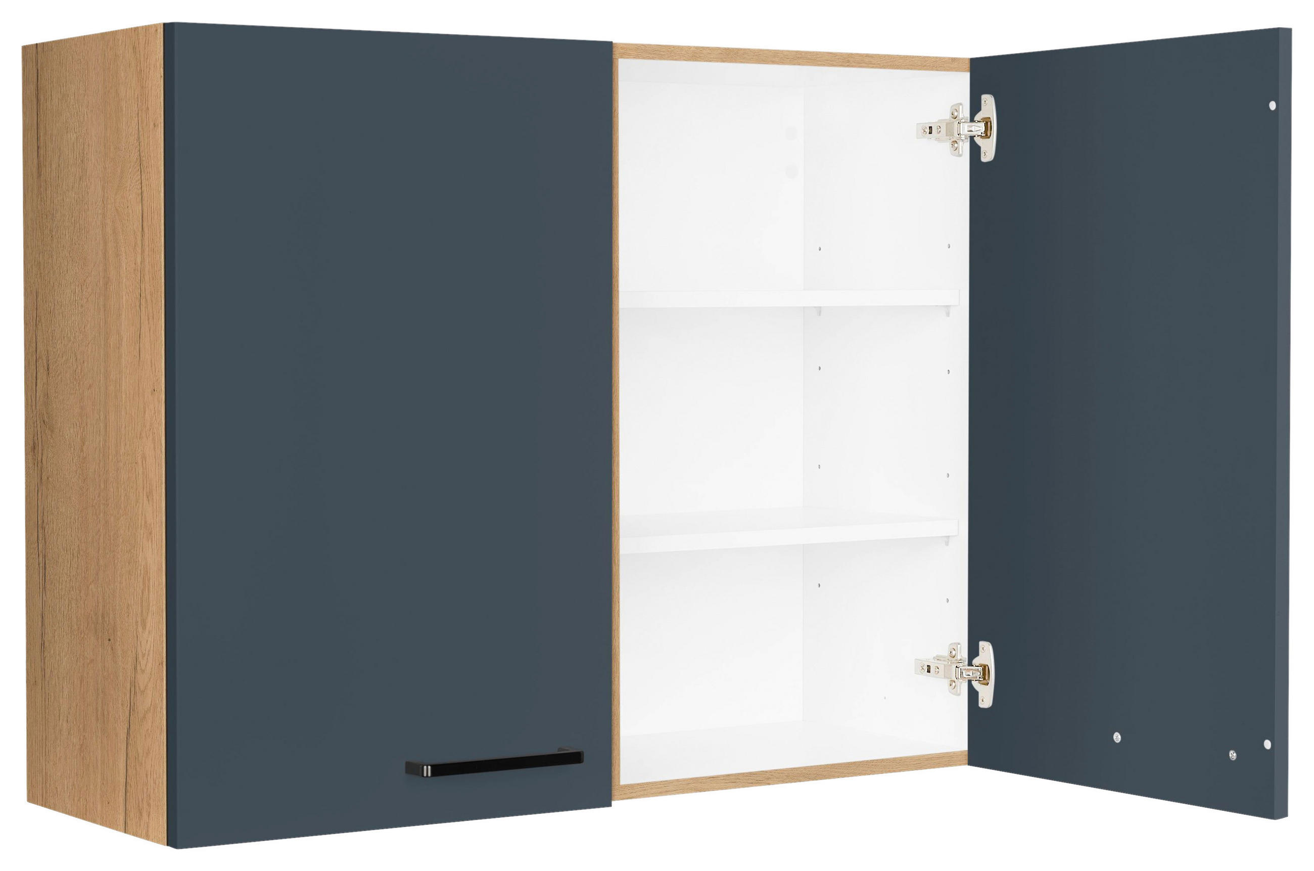 KÜCHENOBERSCHRANK 90/72/35 cm  in Blau, Eichefarben  - Blau/Eichefarben, MODERN, Holzwerkstoff/Metall (90/72/35cm) - Nobilia