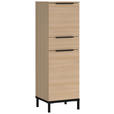 MIDISCHRANK 38/120/38 cm - Eichefarben/Schwarz, MODERN, Holzwerkstoff/Metall (38/120/38cm) - Xora