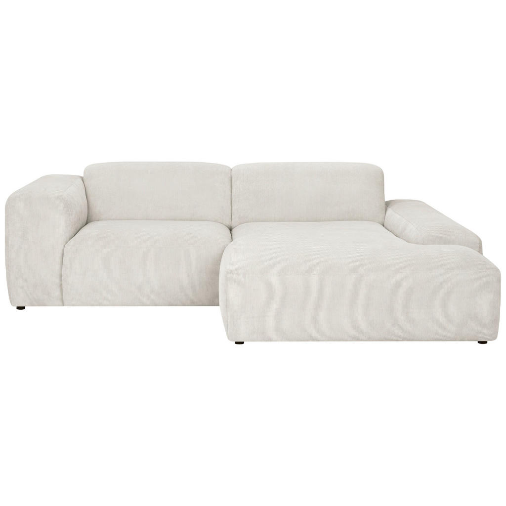 Thumbnail - Mid.you Ecksofa Hannah, Creme, Textil, 2-Sitzer, Ottomane rechts, L-Form, 252x170 cm, Made in EU, Wohnzimmer, Sofas & Co...