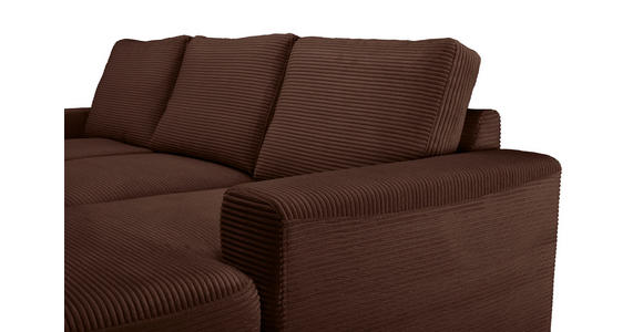 ECKSOFA Dunkelbraun Cord  - Dunkelbraun/Schwarz, KONVENTIONELL, Textil/Metall (240/150cm) - Carryhome