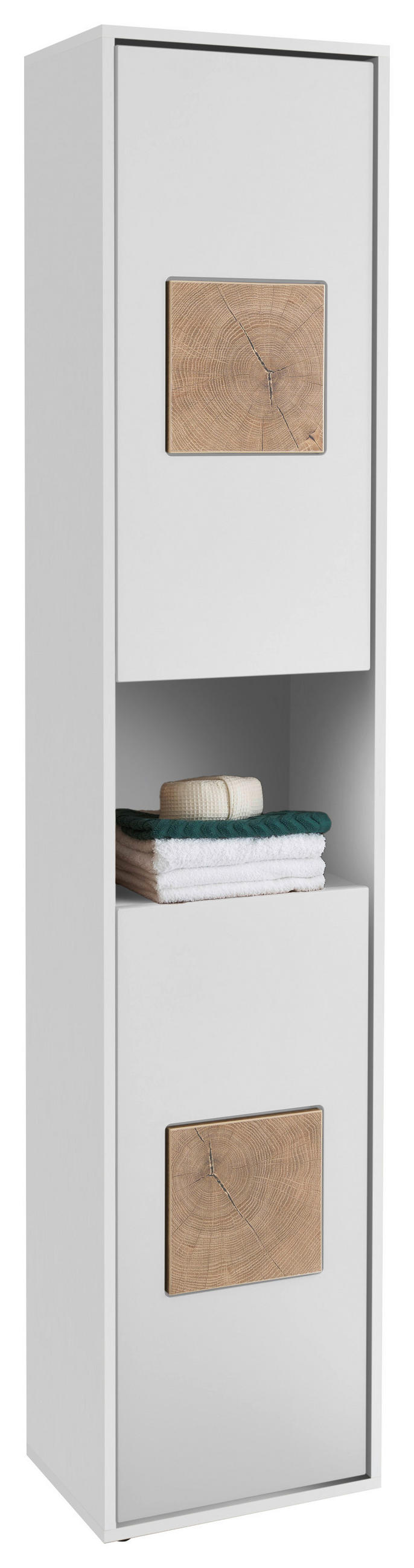 HOCHSCHRANK 40/190/30 cm  - Eichefarben/Schwarz, MODERN, Holzwerkstoff/Kunststoff (40/190/30cm) - MID.YOU