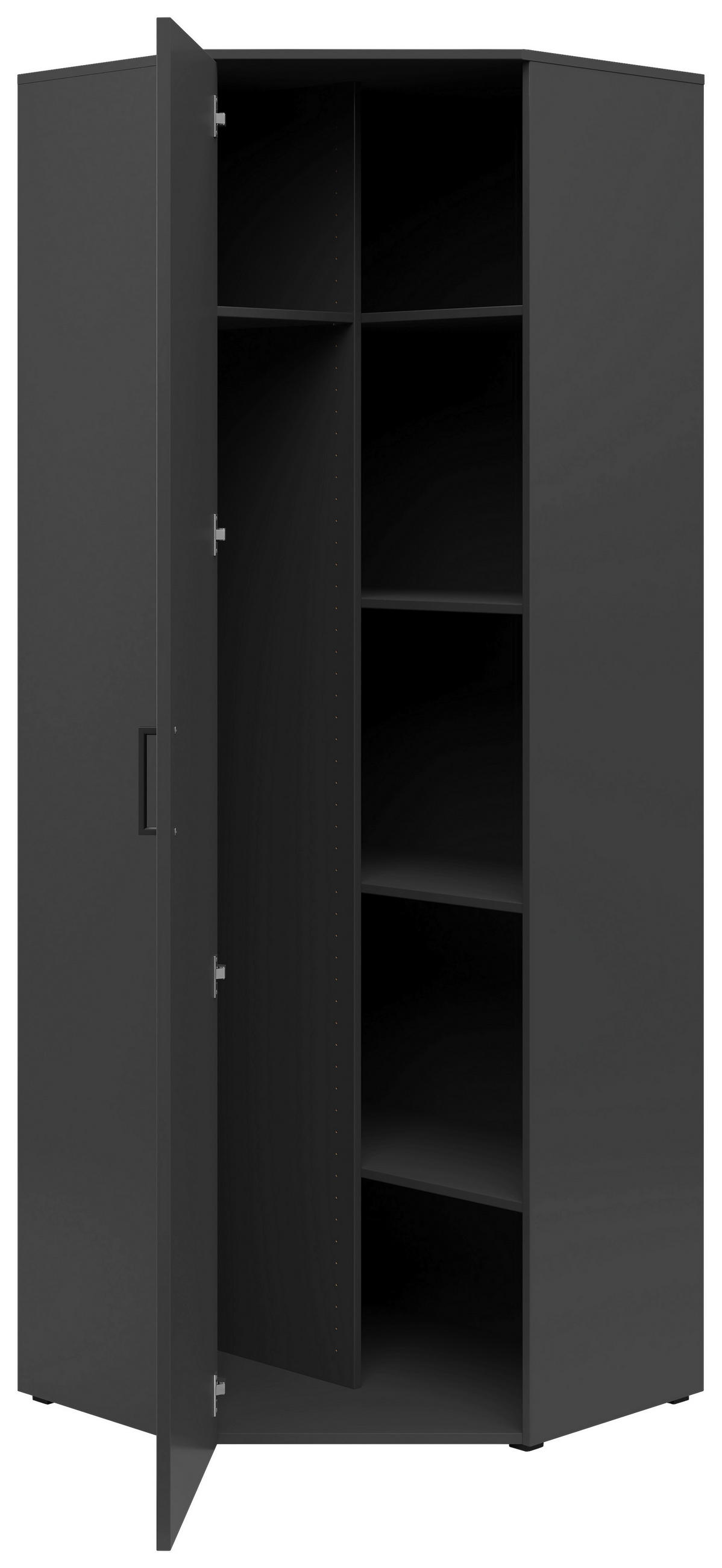 ECKSCHRANK 101/195/79 cm Graphitfarben - Schwarz/Graphitfarben, MODERN, Holzwerkstoff/Kunststoff (101/195/79cm) - Carryhome