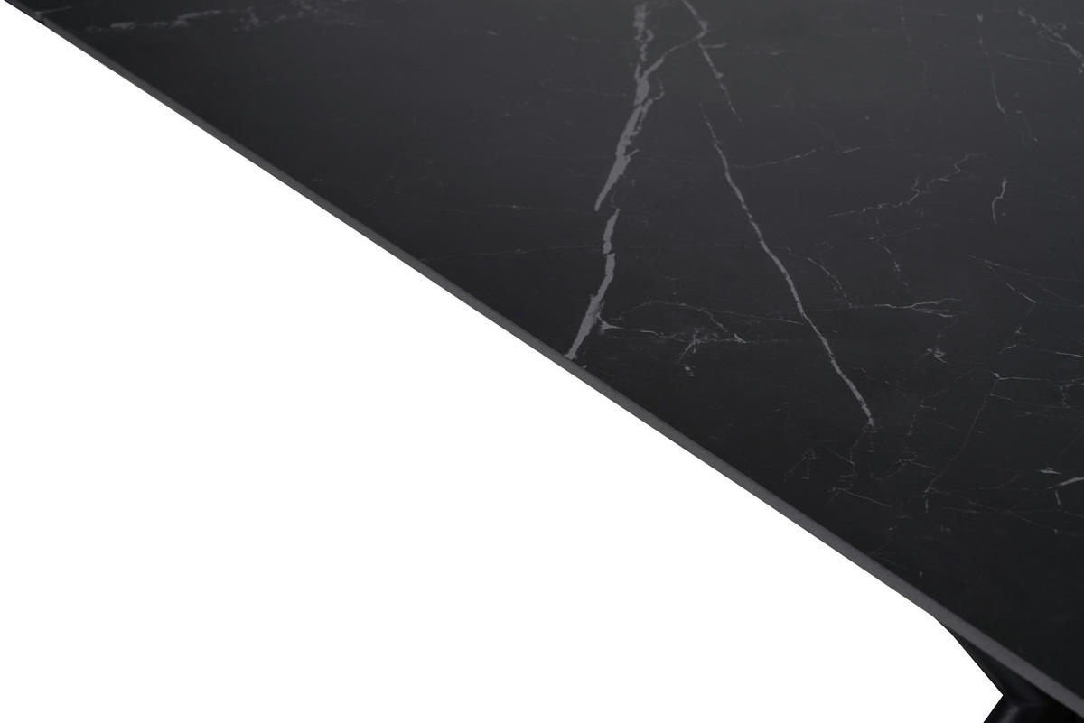 ESSTISCH Schwarz rechteckig  ausziehbar  - Schwarz, Design, Keramik/Metall (120-179/80/76cm) - Belluti