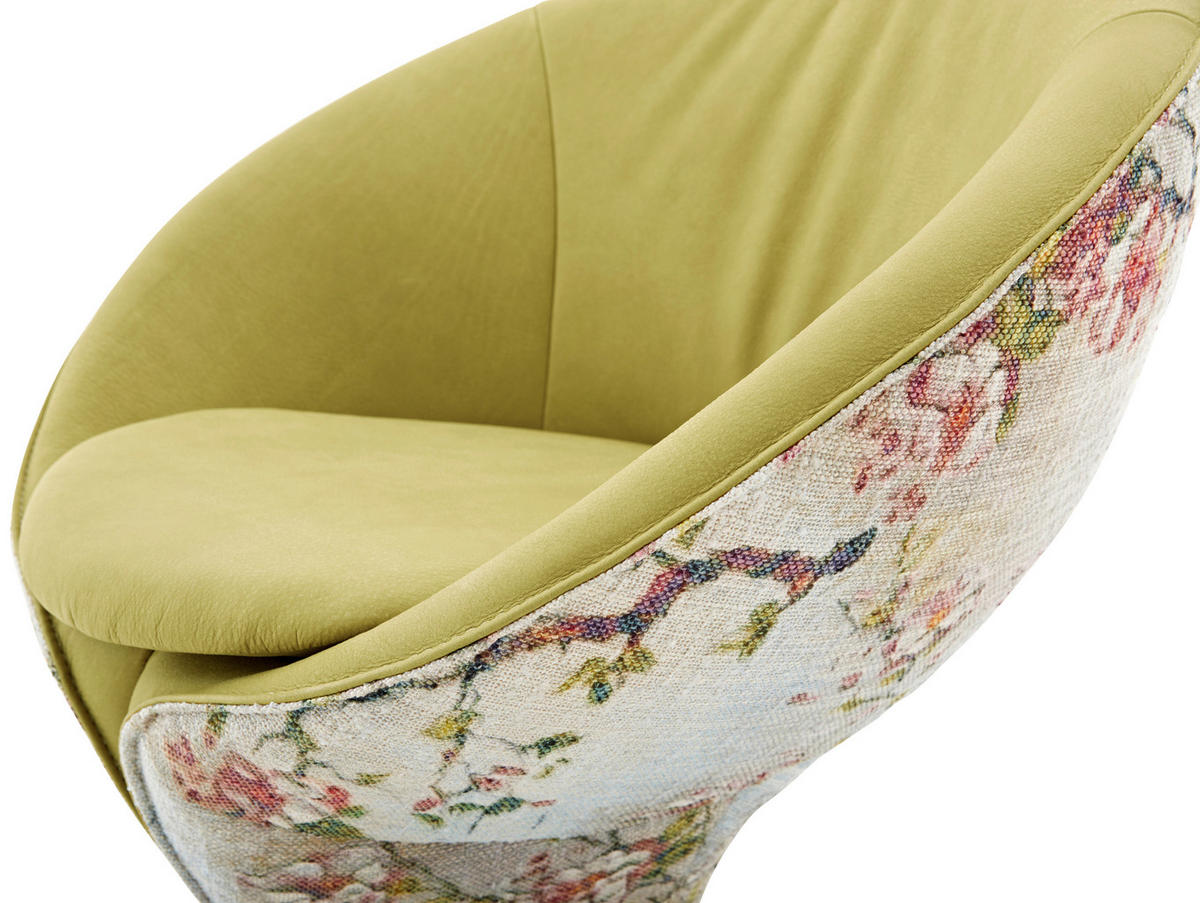 CHAISE  in Flachgewebe Echtleder, Kombination Echtleder/Stoff naturbelassen  - Beige/Schwarz, Design, Leder/Textil (70/82/65cm) - Koinor
