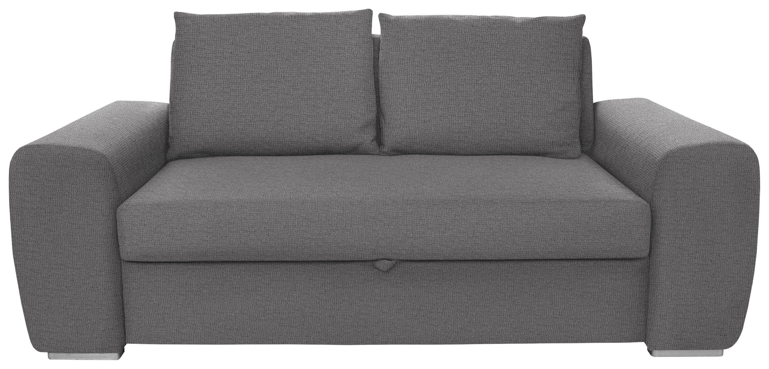 SCHLAFSOFA Dunkelgrau Typenauswahl, Fussart wählbar, Lederauswahl, Stoffauswahl, Armteilvarianten  - Chromfarben/Dunkelgrau, Design, Holz/Textil (199/92/97cm) - Livetastic