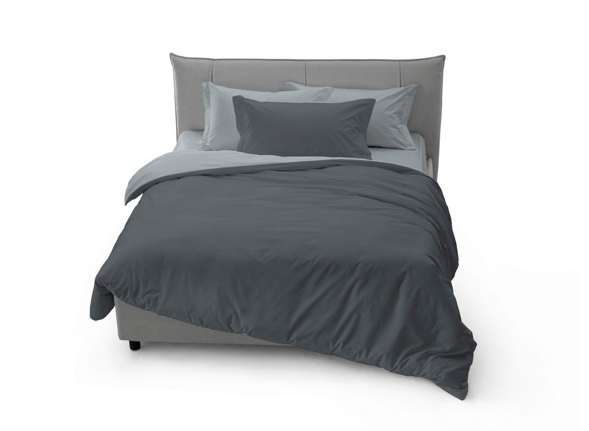 OBOJESTRANSKA POSTELJNINA 140/200 cm saten antracit, svetlo siva  - antracit/svetlo siva, Basics, tekstil (140/200cm) - Novel