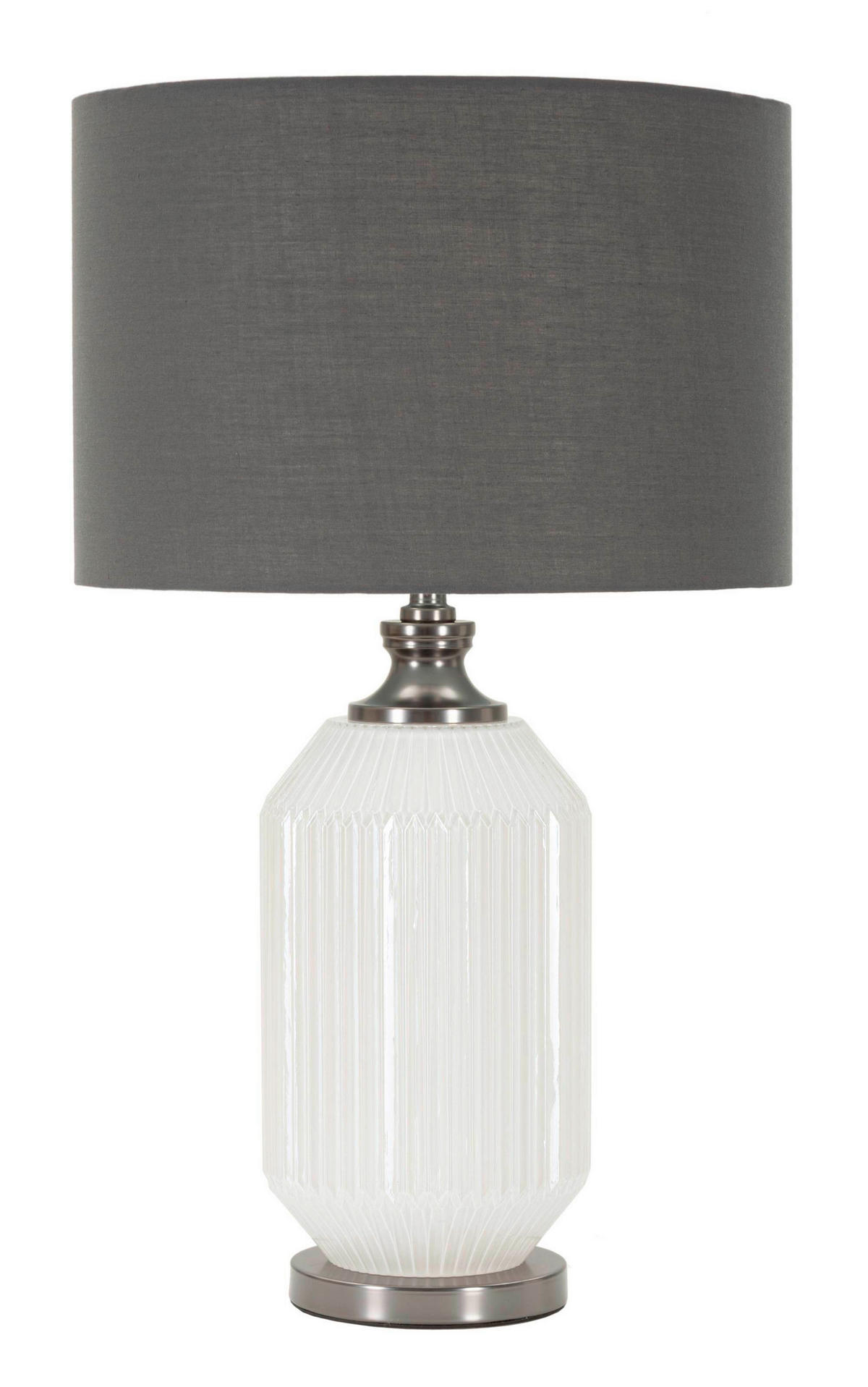 TISCHLEUCHTE - Weiß/Grau, Basics, Glas/Textil (37.5/65/37.5cm)