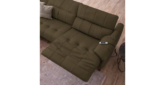 ECKSOFA in Echtleder Taupe 165/313 cm - Taupe/Cognac, Design, Leder/Metall (165/313cm) - Emilio Belluti
