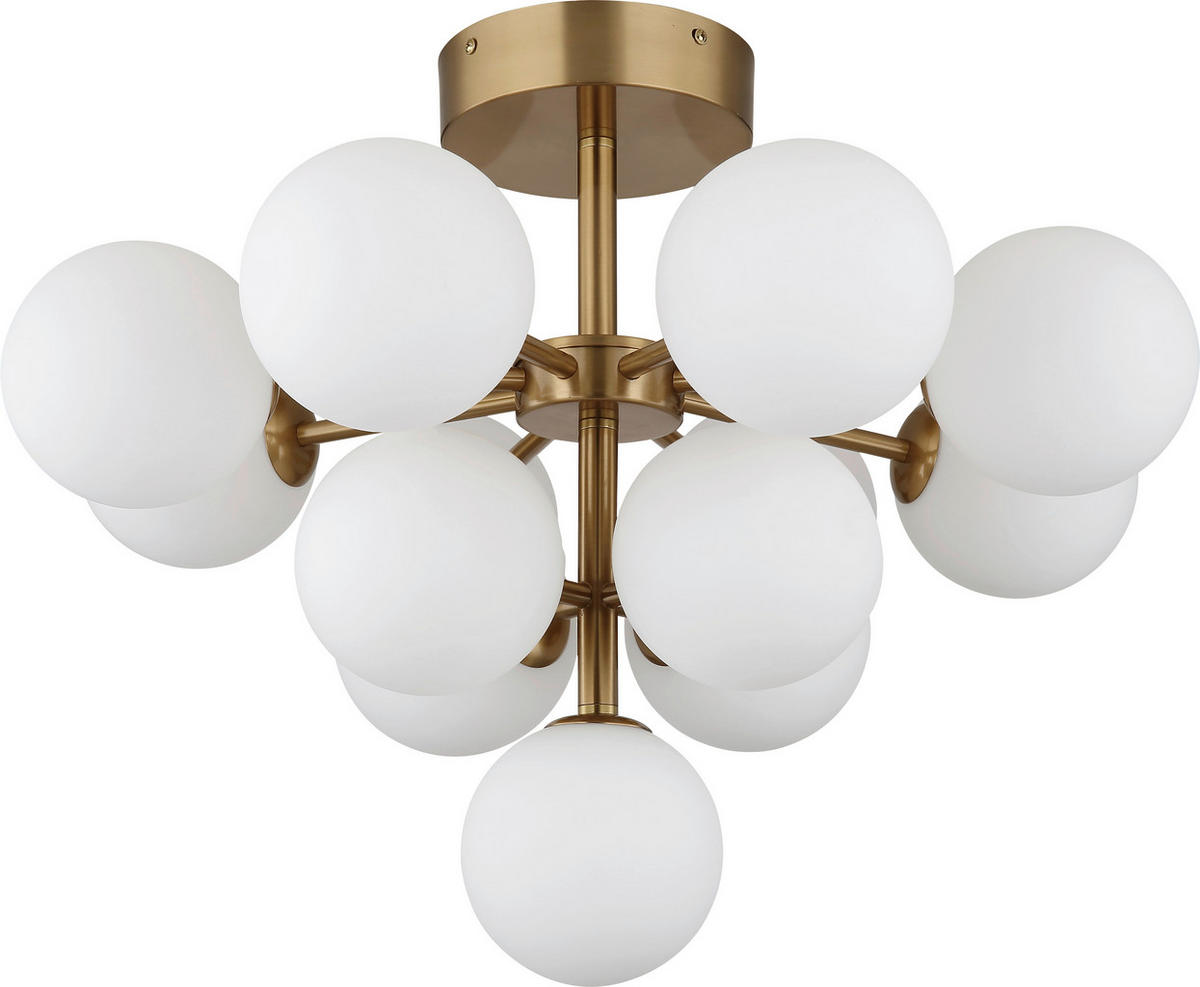 DECKENLEUCHTE 56/43 cm   - Goldfarben, MODERN, Glas/Metall (56/43cm) - Novel