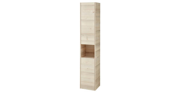 HOCHSCHRANK 35/185,5/32,5 cm  - Hellgrau/Pinienfarben, KONVENTIONELL, Glas/Holzwerkstoff (35/185,5/32,5cm) - Xora