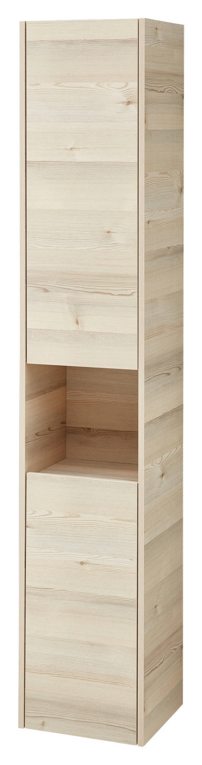 HOCHSCHRANK 35/185,5/32,5 cm  - Hellgrau/Pinienfarben, KONVENTIONELL, Glas/Holzwerkstoff (35/185,5/32,5cm) - Xora