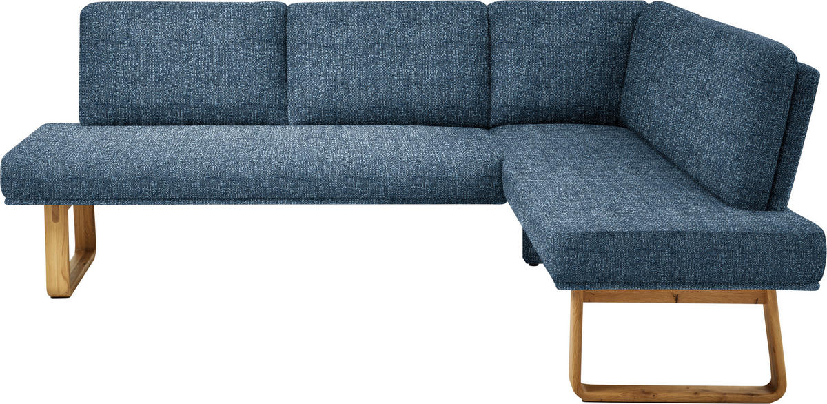 ECKBANK 240/174 cm  in Eichefarben, Dunkelblau  - Eichefarben/Dunkelblau, Design, Holz/Textil (240/174cm) - Dieter Knoll