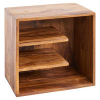Nachtkästchen "WL5.676" , 43/43/30 cm Sheesham massiv  - Sheeshamfarben, Design, Holz (43/43/30cm) - MID.YOU