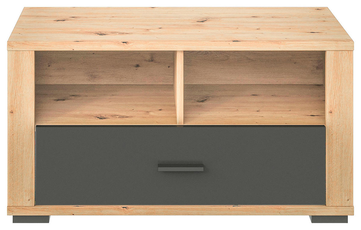 ŠATNÍ LAVICE, 85/45/38 cm - černá/barvy dubu, Konvenční, kompozitní dřevo/plast (85/45/38cm) - Xora