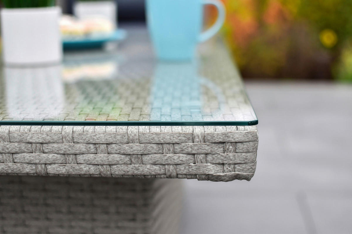 GARTENTISCH 120/60/46-68 cm Metall, Kunststoff rechteckig  - Grau, MODERN, Glas/Kunststoff (120/60/46-68cm) - Gardenson