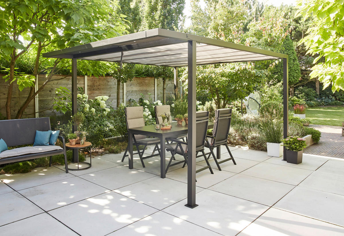 PAVILLON-FALTDACH  - Silberfarben, Basics, Textil (300/300cm) - Siena Garden