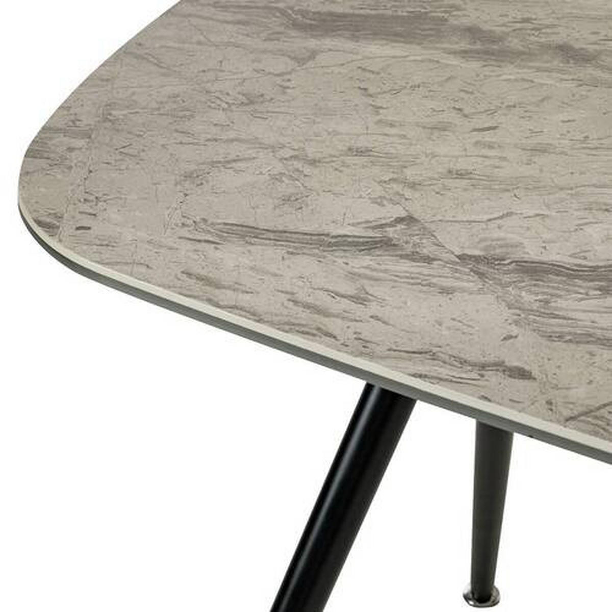 MATBORD i metall, glas, keramik 175/85/75 cm   - svart/grå, Modern, metall/glas (175/85/75cm) - Novel