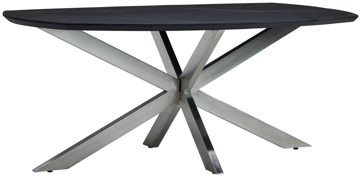 Masă din lemn, metal, 180/100/76 cm,   - culoare natur/negru, Modern, lemn/metal (180/100/76cm) - MID.YOU