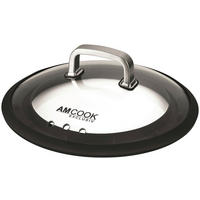 DECKEL GOURMETDECKEL  - Edelstahlfarben/Schwarz, Basics, Glas/Kunststoff (24-28cm) - Am Cook