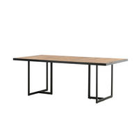 GARTENTISCH 200/100/75 cm Holz, Metall rechteckig  - Schwarz/Akaziefarben, MODERN, Holz/Metall (200/100/75cm) - Gardenson