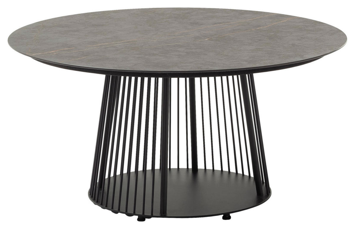 COUCHTISCH in Metall, Stein 83/83/35 cm  - Dunkelgrau/Anthrazit, Basics, Stein/Metall (83/83/35cm) - Schöner Wohnen