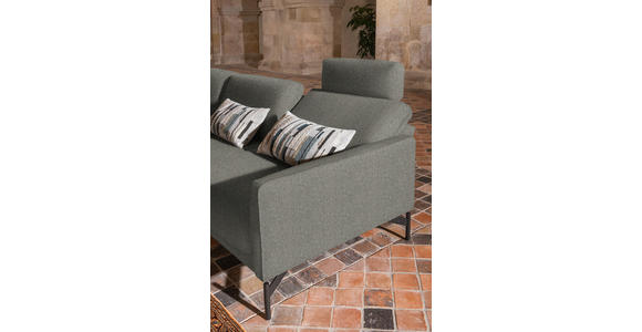 ECKSOFA in Flachgewebe Graubraun  - Anthrazit/Graubraun, Design, Textil/Metall (230/254cm) - Ambiente