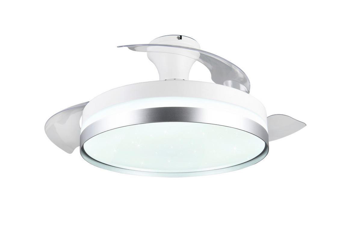 DECKENVENTILATOR  48/31,0 cm    - Weiss/Transparent, Konventionell, Kunststoff (48/31,0cm)