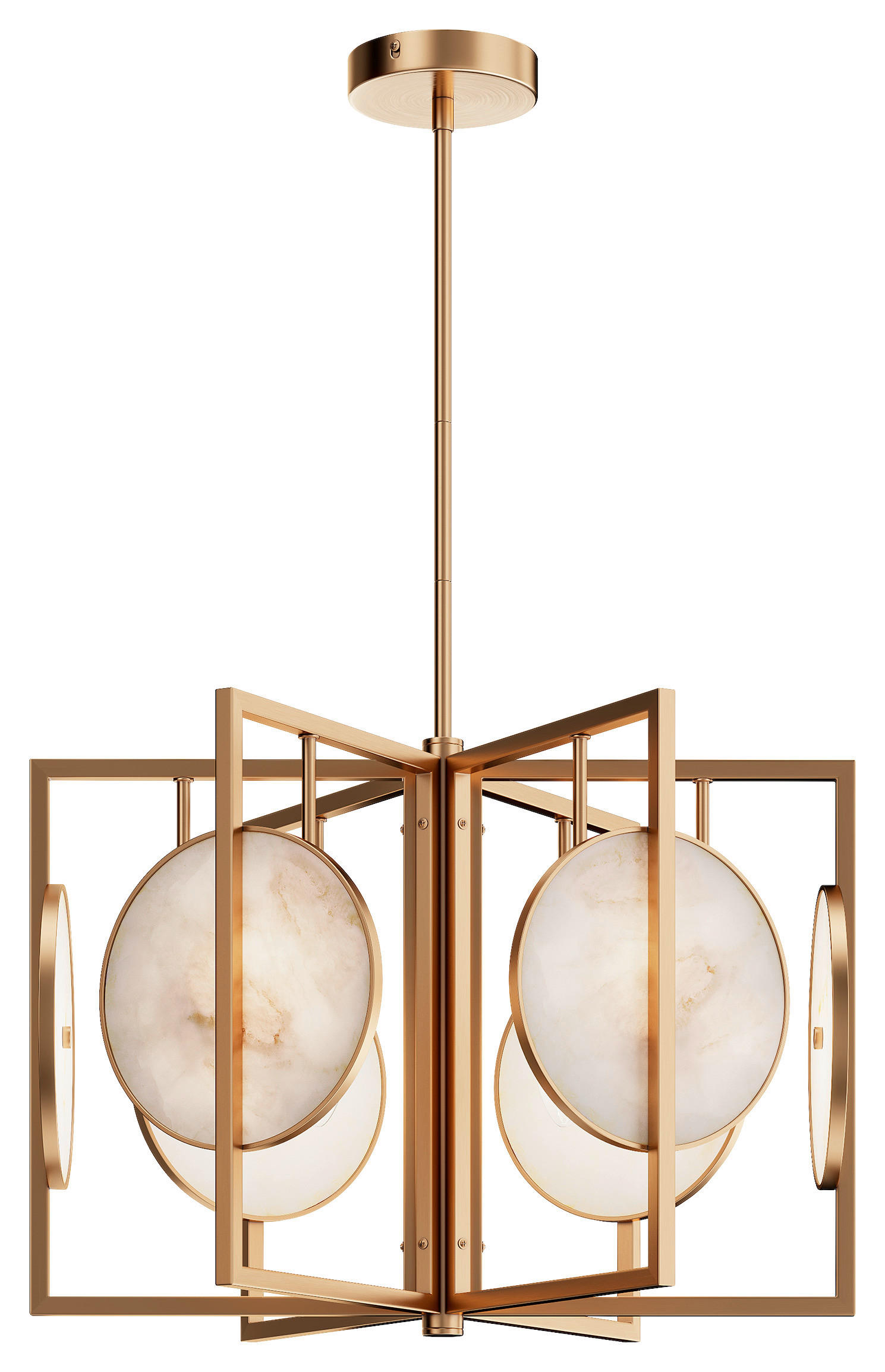 PENDELLEUCHTE 51,7/37,5/51,7 cm   - Goldfarben, Trend, Stein/Metall (51,7/37,5/51,7cm) - MAYTONI
