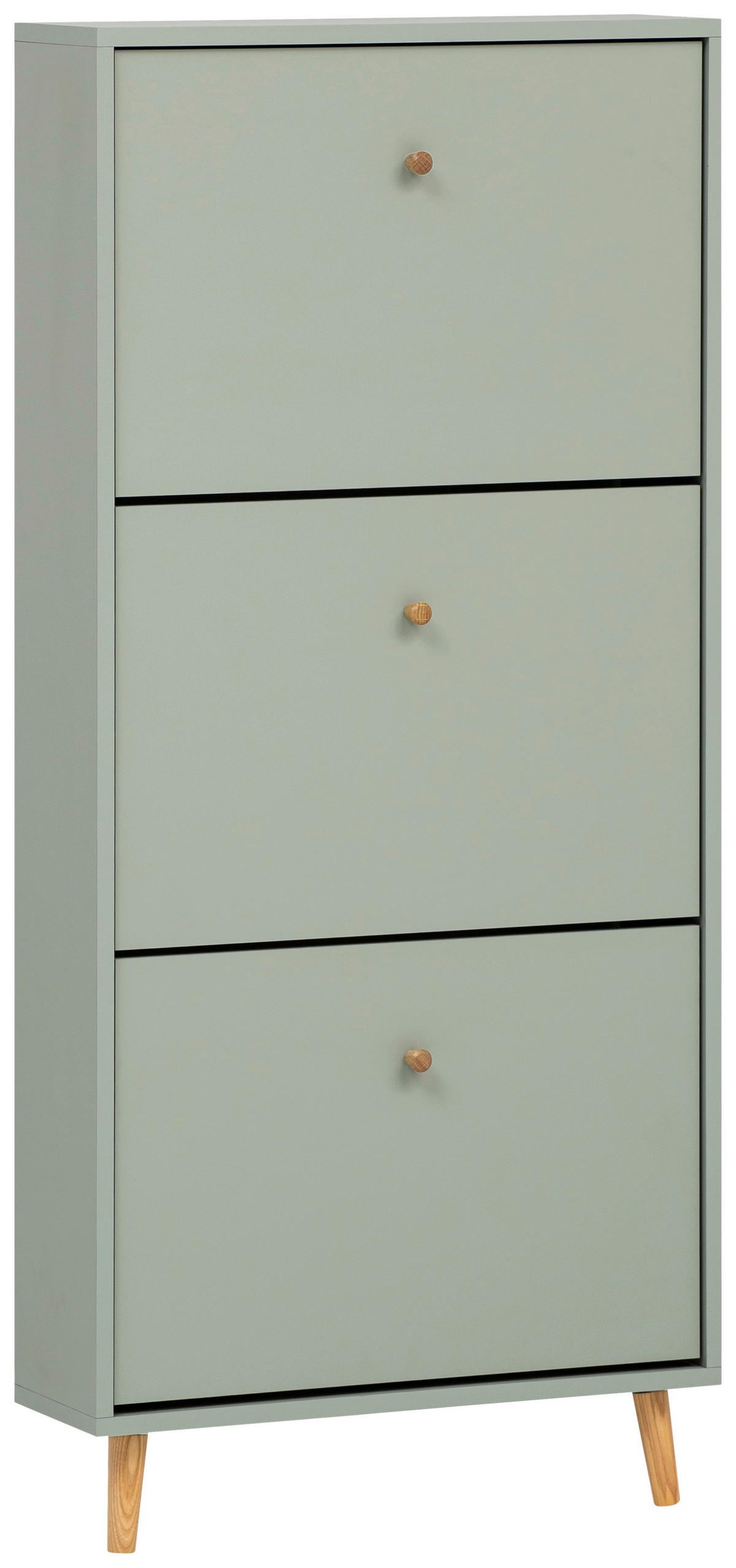 SCHUHKIPPER - Salbeigrün/Weiß, Design, Holz/Holzwerkstoff (59,8/131/19,55cm) - MID.YOU