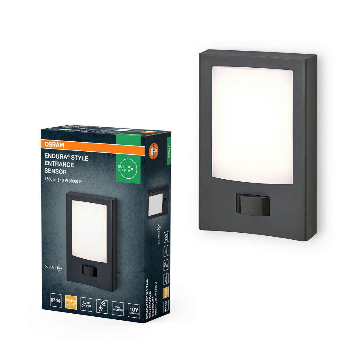 LED-AUßENLEUCHTE 15/6,2/23,5 cm   - Dunkelgrau, Basics, Kunststoff/Metall (15/6,2/23,5cm) - Osram
