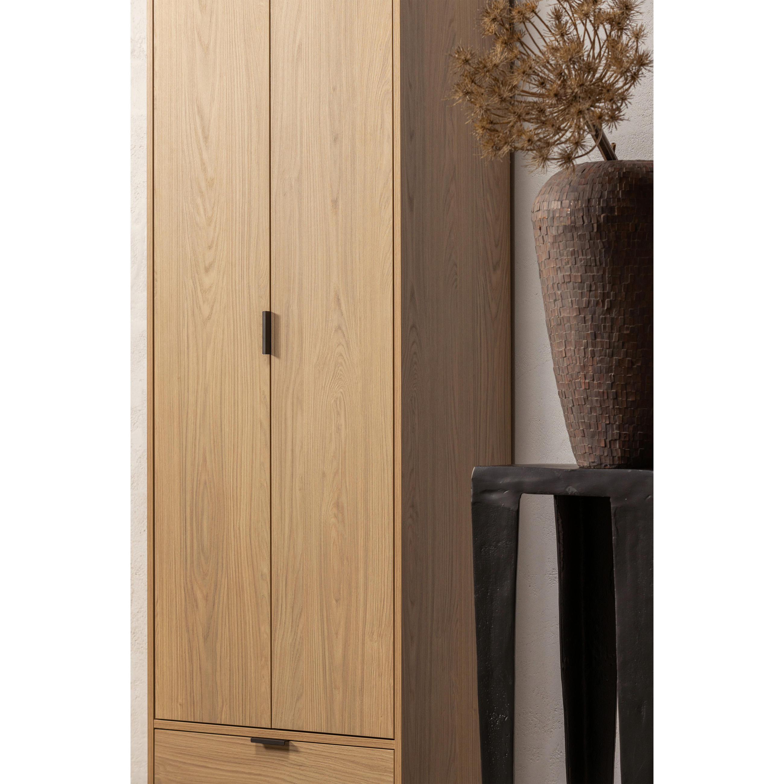 MEHRZWECKSCHRANK 60/210/36 cm  in Eichefarben  - Eichefarben/Schwarz, Design, Holz/Metall (60/210/36cm) - Livetastic