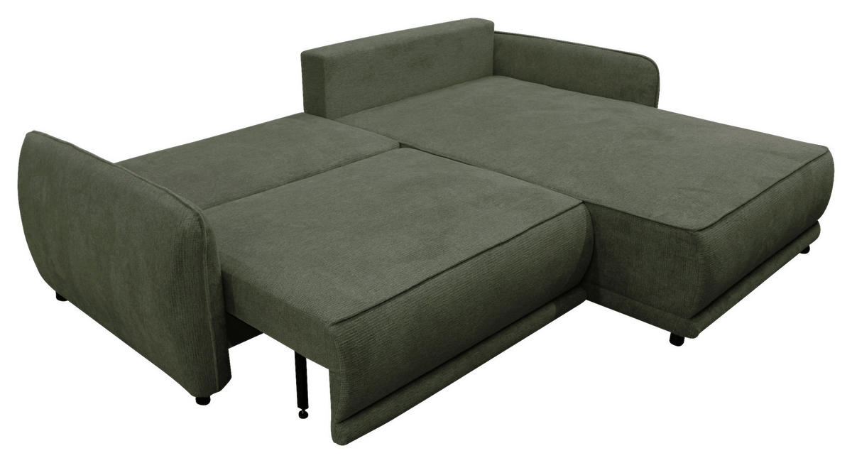 ECKSOFA in Struktur Grün  264/195 cm  - Beige/Schwarz, Design, Kunststoff/Textil (264/195cm) - MID.YOU