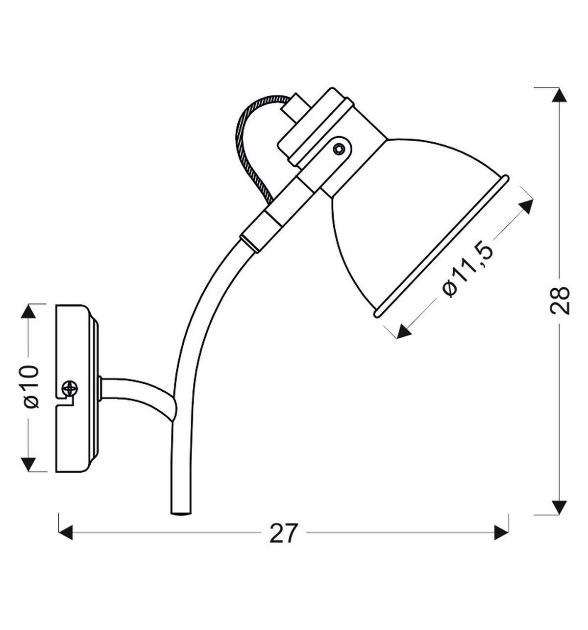 VÄGGLAMPA 11.5/27/28 cm   - Basics, metall (11.5/27/28cm)