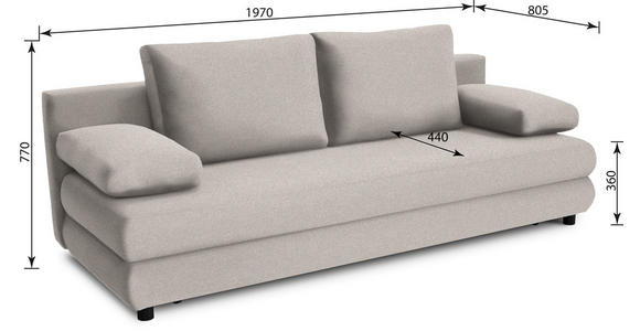 SCHLAFSOFA Taras  mit Stoffauswahl Webstoff Blau  - Blau/Schwarz, Design, Kunststoff/Textil (197/77/81cm) - Xora