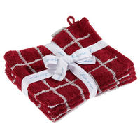 WASCHHANDSCHUHSET CHAMP Silberfarben, Bordeaux 4-teilig  - Bordeaux/Silberfarben, Natur, Textil (16/21cm) - Bio:Vio