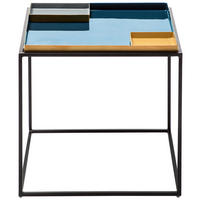 BEISTELLTISCH 40/40/40 cm Blau, Grau, Orange quadratisch  - Blau/Schwarz, Design, Metall (40/40/40cm) - Kayoom