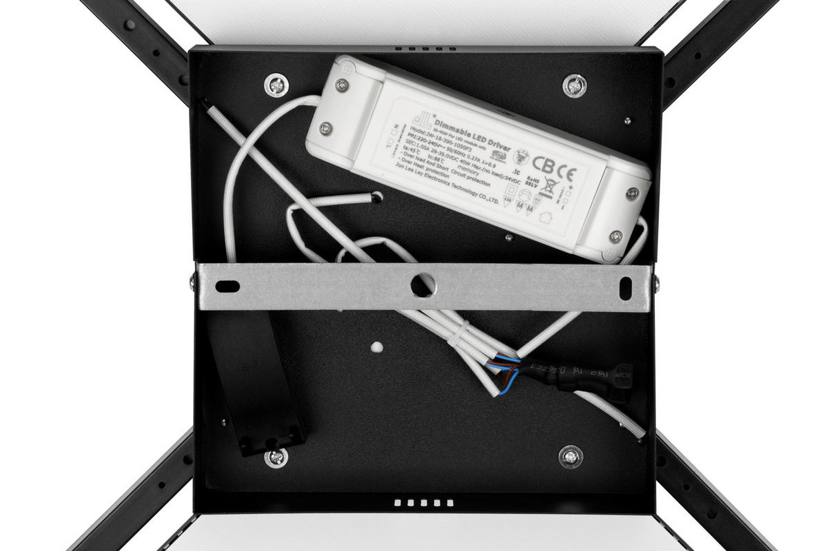 LED-DECKENLEUCHTE Fremont 80/55/6 cm   - Transparent/Schwarz, LIFESTYLE, Kunststoff/Metall (80/55/6cm) - Novel