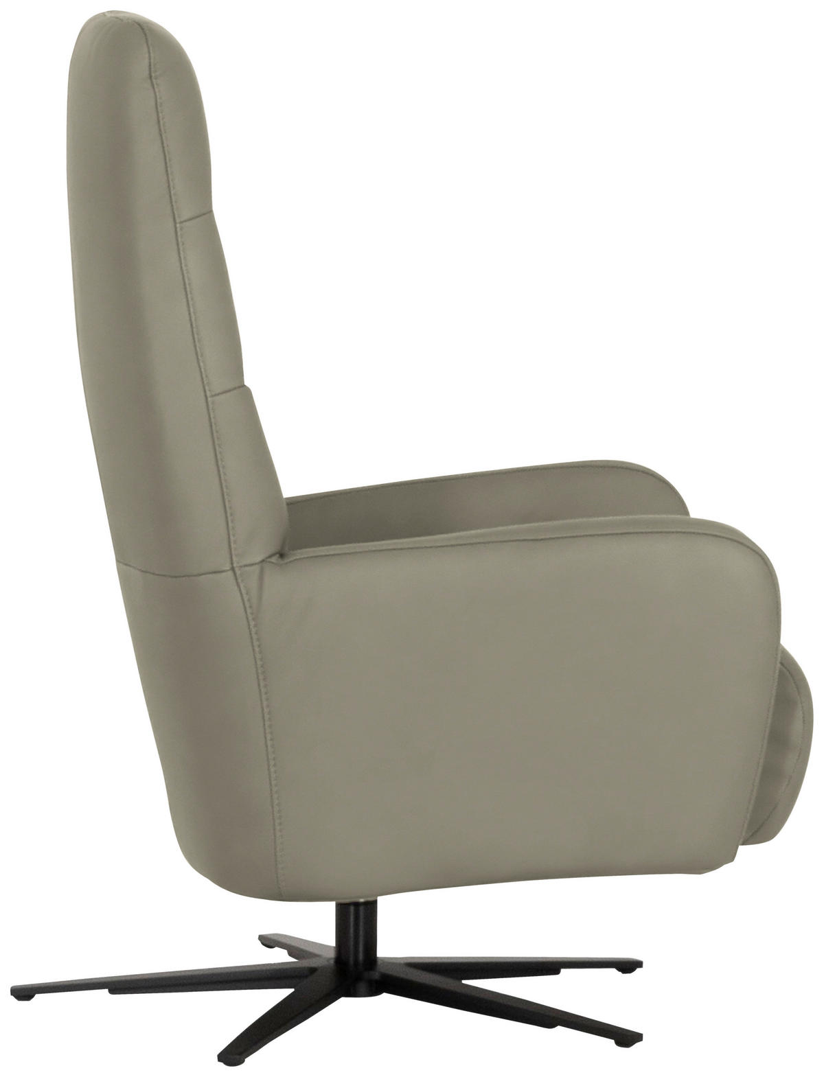RELAXSESSEL Leder Platinfarben  - Platinfarben/Schwarz, Modern, Leder/Metall (66/110/83cm) - Joop!