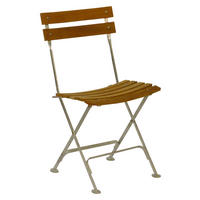 GARTENKLAPPSTUHL Teakholz Silberfarben, Teakfarben  - Silberfarben/Teakfarben, KONVENTIONELL, Holz/Metall (42/83/37cm) - Jan Kurtz