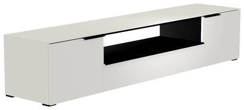 LOWBOARD Schwarz, Weiss  210/43/45 cm  - Weiss/Schwarz, Design, Glas/Holzwerkstoff (210/43/45cm) - Moderano