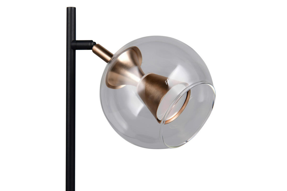 LED-STEHLEUCHTE SOLENNE 26/160/37 cm  - Transparent/Goldfarben, Design, Glas/Metall (26/160/37cm)