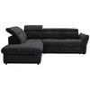 ECKSOFA  in Mikrofaser Dunkelgrau  224/254 cm  - Dunkelgrau/Schwarz, Design, Kunststoff/Textil (224/254cm) - Stylife