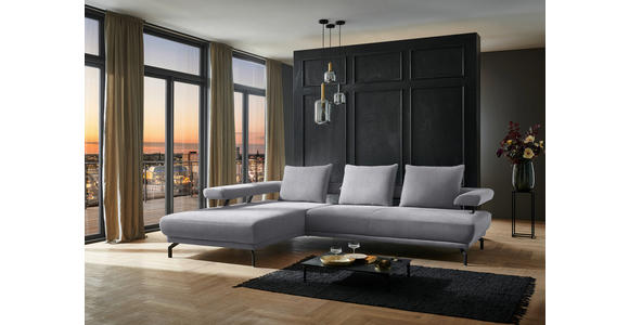 ECKSOFA in Chenille Grau 224/305 cm - Schwarz/Grau, Design, Textil/Metall (224/305cm) - Dieter Knoll
