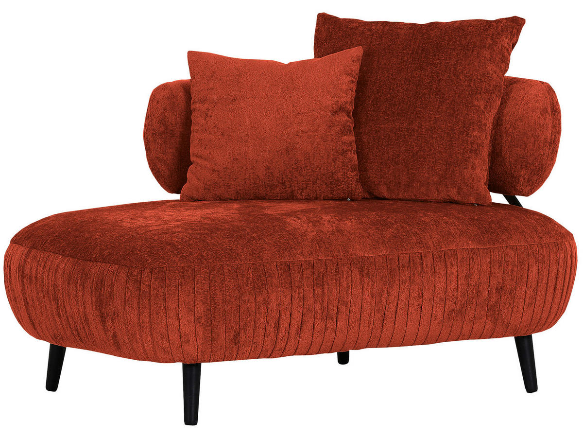 RÉCAMIERE Chenille Kupferfarben  - Schwarz/Kupferfarben, Design, Holz/Textil (170/85/110cm) - Landscape