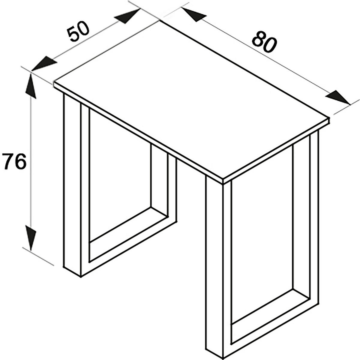 SCHREIBTISCH  in Anthrazit, Silberfarben  - Anthrazit/Silberfarben, Design, Holzwerkstoff/Metall (80/76/50cm) - MID.YOU