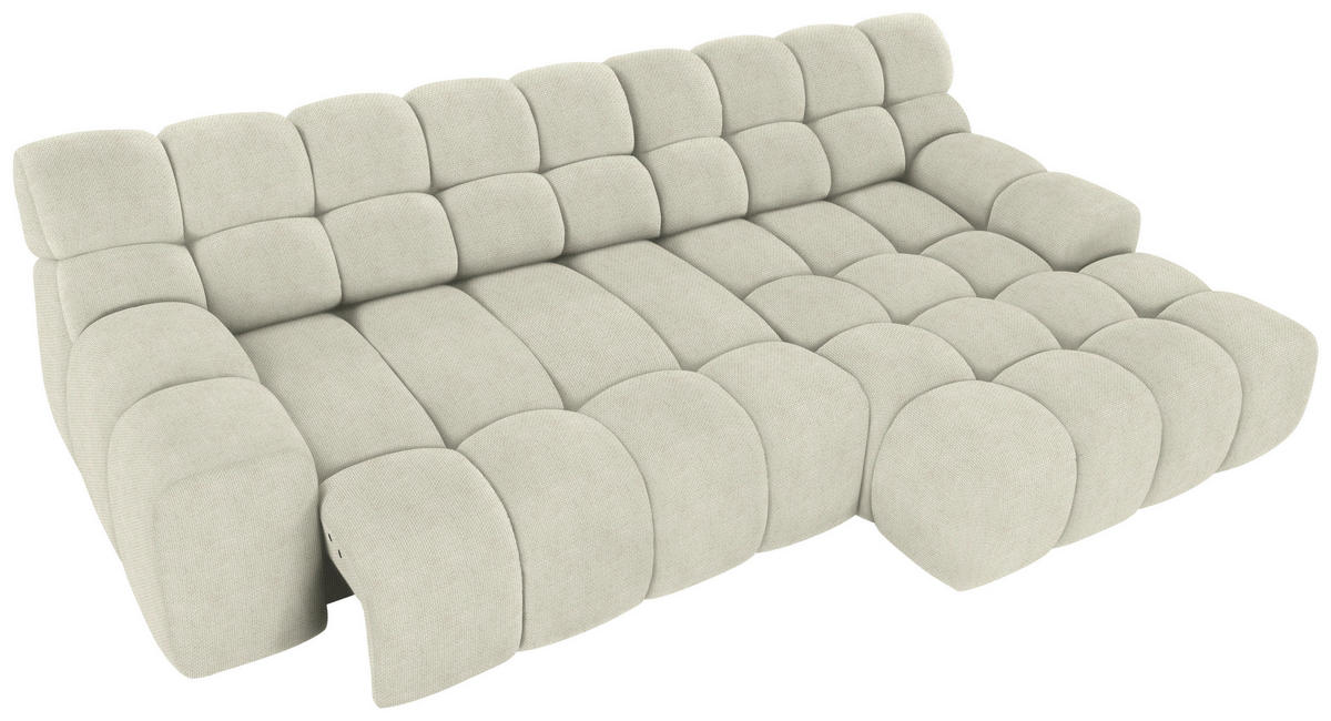 ECKSOFA Naturfarben Webstoff  - Schwarz/Naturfarben, MODERN, Kunststoff/Textil (297/180cm) - Welnova