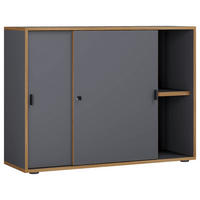 AKTENSCHRANK Anthrazit, Honigeiche  - Honigeiche/Anthrazit, Design, Holzwerkstoff (100/74/37cm) - MID.YOU