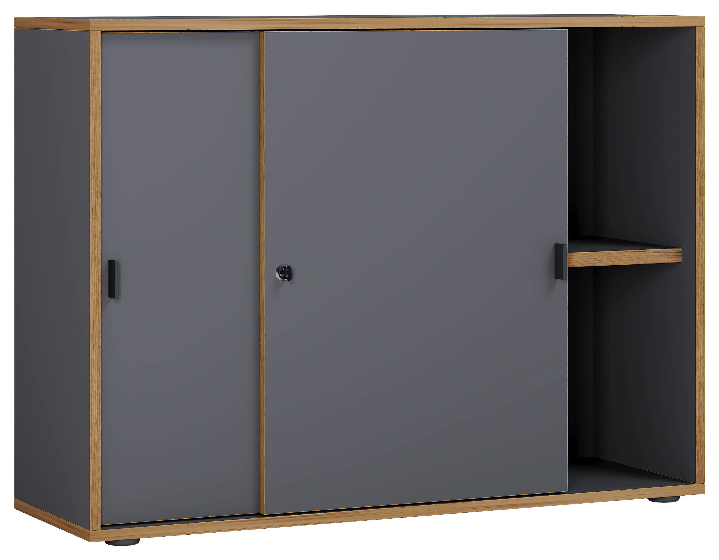 Aktenschrank Salia Anthrazit, Honigeiche B:100 Cm