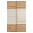 SCHWEBETÜRENSCHRANK 137/223/68 cm 2-türig Champagner, Eiche Artisan  - Champagner/Eichefarben, Design, Glas/Holzwerkstoff (137/223/68cm) - Xora