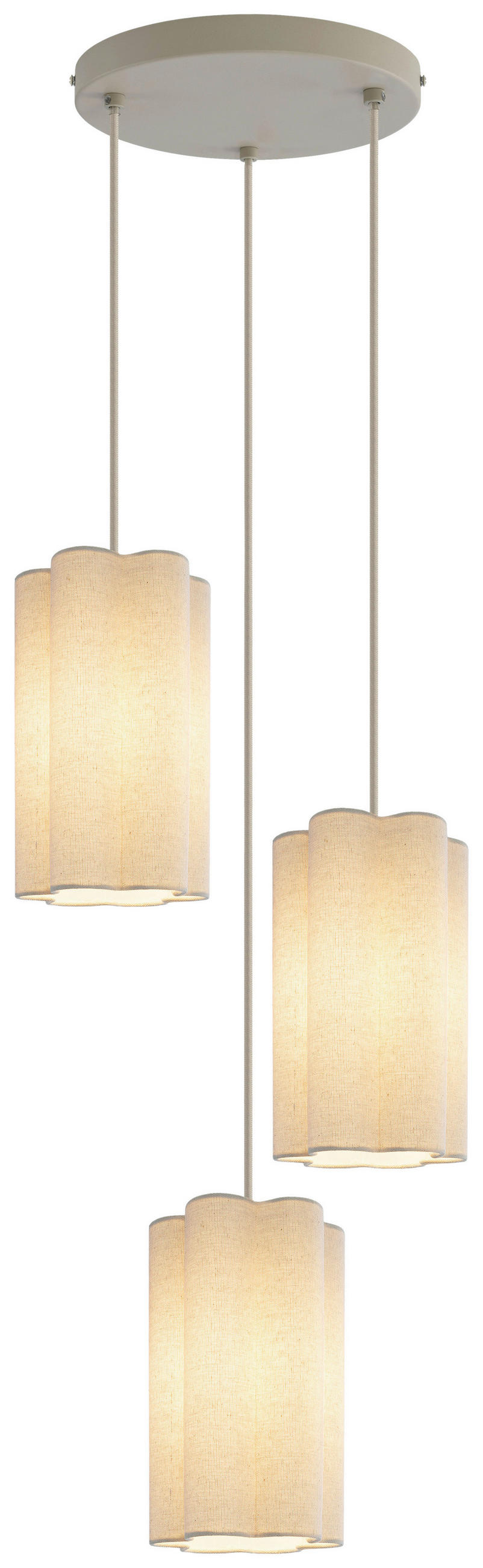 HÄNGELEUCHTE 34/120 cm  - Beige, Trend, Kunststoff/Textil (34/120cm) - Novel